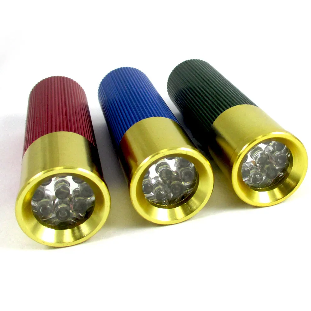 1 PC Bullet Shell Mini Aluminum Flashlight 9 LED Shotgun Light Pocket Torch Lamp