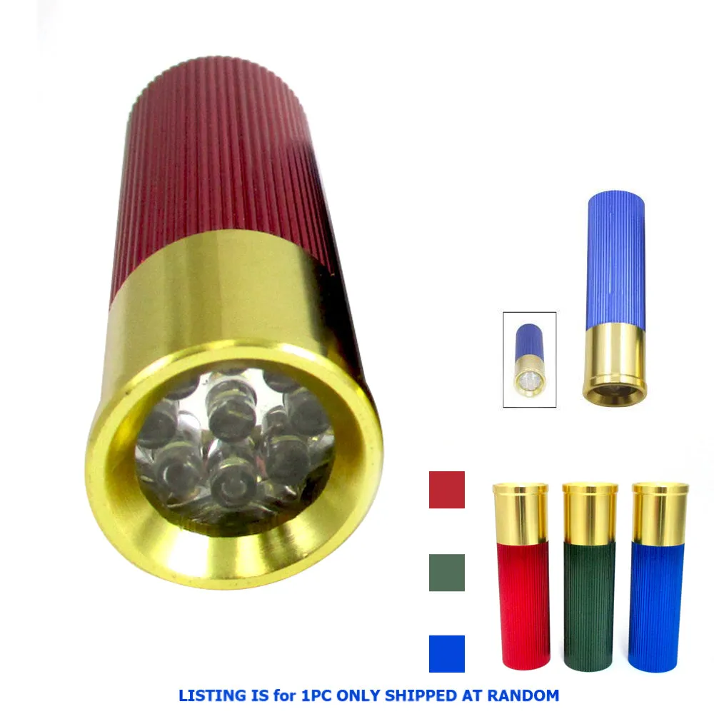 1 PC Bullet Shell Mini Aluminum Flashlight 9 LED Shotgun Light Pocket Torch Lamp