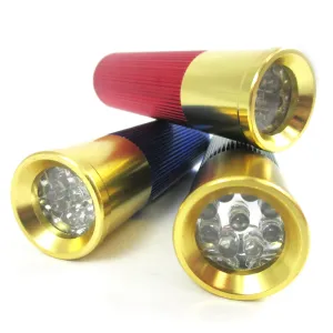 1 PC Bullet Shell Mini Aluminum Flashlight 9 LED Shotgun Light Pocket Torch Lamp
