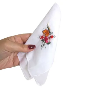 12 Pc Ladies Handkerchief Set 100% Cotton Pocket Women Square  Floral Hankies