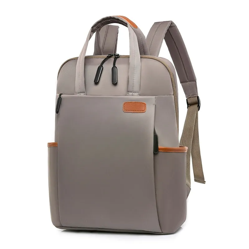 Back to school Waterproof Business Woman Backpack Fashion Oxford College Student School Backpacks 13 14 Inch Laptop Bag Travel Rucksack Mochila