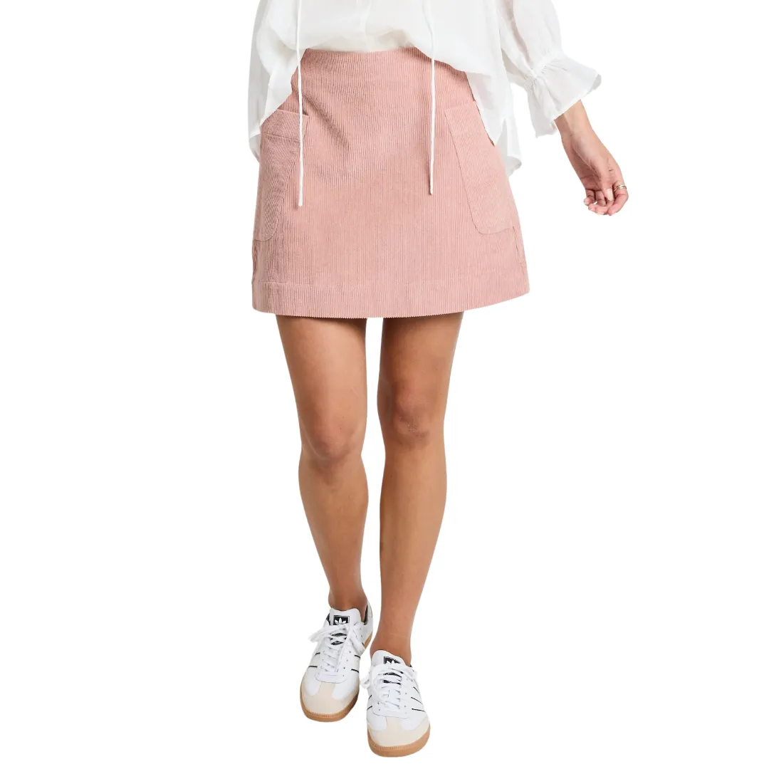 Valid Blush Cord Mini Skirt
